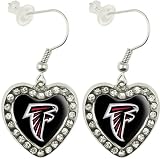 NFL Atlanta Falcons Crystal Heart Earrings with Team Logo
