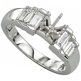14Kt White Gold Ravishing Diamond Engagement Ring, Semi-Mount Setting