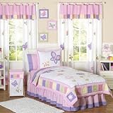 Pink and Purple Butterfly Queen Bed Skirt by JoJo Designs