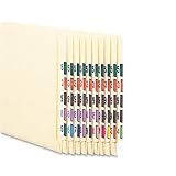 Smead® Single Digit End Tab Labels Color 0-9 Assortment, 500/Roll, 5000 Labels/Box