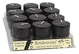 Candle, Nature Scented Votives Blended With Essential Oils, Rendezvous (Black) 12x2 OZ