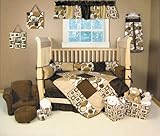 BUBBLES BROWN - 4 PC CRIB SET - BABY BEDDING SETS