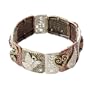 "Happiness Joy" Tri Tone Casting Stretch Bracelet Fashion Jewelry