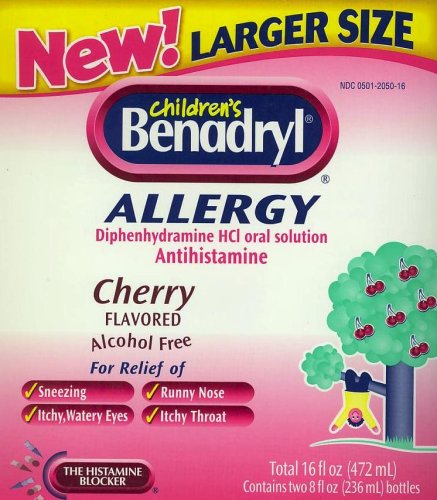 Children s Benadryl Liquid Allergy Relief NEW Larger Size