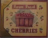 Placemats ~ Farm Fresh Cherries ~ ~ set of 4 corkboard 11.5 x 15 inch placemats ~ code 271