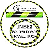 Hula Hoops - Large Weighted Travel Hoola Hoop - Black/UV Yellow