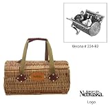 Nebraska Cornhuskers NCAA Verona Two-Lid Willow Basket (Burgundy) (Engraved Logo)