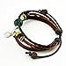 November's Chopin Unique Beads Braided Leather Adjustable Wrap Bracelet