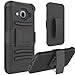 Galaxy J3 case, Black Dual Layer Holster with Kickstand and Belt Swivel Clip Phone Case Cover for Samsung Galaxy J3 - iWIRE® [Combo Series] & Touch Screen Pen
