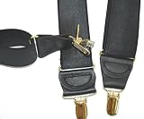 Tuxedo Black formal suspenders in X-back with gold clips