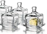 ESSENTIAL HOME COLLECTION SQUARE GLASS BUTTER DISH
