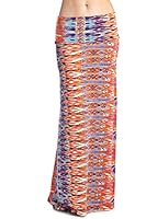 82 Days Women'S Poly Span Multi Color Chevron Print Maxi Skirt - Chevron