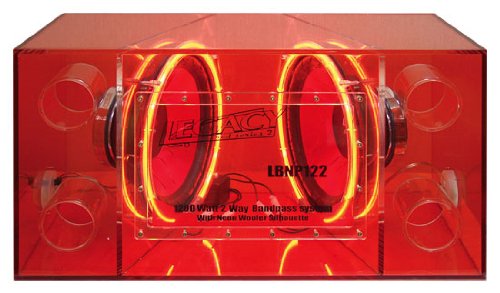 Legacy LBNP122 12-Inch 1200 Watt Plexiglass Bandpass System with Neon Woofer Silhouette