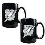 Tampa Bay Lightning 2-Piece Black Ceramic Mug Set (Primary Logo)