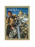 Jimi Hendrix (Motorcycle) Gold Wood-Mounted Double-Mounted Music Print - 8