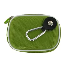 rooCASE Nylon Hard Shell (Green) Carrying Case with Memory Foam for Kodak PLAYTOUCH Video Camera HD Camcorder