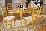 BEAUTIFUL 36''X60'' OAK DINING TABLE SET W/ 6 CHAIRS