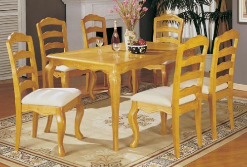 BEAUTIFUL 36''X60'' OAK DINING TABLE SET W/ 6 CHAIRS BEAUTIFUL 36''X60'' OAK DINING TABLE SET W/ 6 CHAIRS
