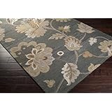 Surya Calypso CLP-5005 Transitional Hand Tufted 100% Wool Dark Slate Blue 5\' x 8\' Floral Area Rug Thumbnail Image