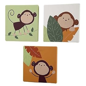 Monkey Bars Canvas Wall Art - Set of 3 from Nursery Furniture