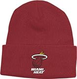 Miami Heat Adidas NBA Basic Logo Red Cuffed Knit Hat