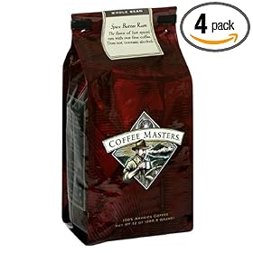 Coffee Masters Flavored Coffee, Spice Butter Rum, Whole Bean, 12-Ounce Bags (Pack of 4)