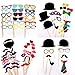 58 pieces party photo Panel photo booth props set photo prop of photo accessories for wedding anniversary graduation party [pipe tobacco crowns ties hats flying beards etc] party accessories