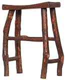 Log Wood Large Rectangle Stool With Bark 17" x 9" x 24"