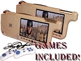 7-Inch Left & Right Visor COMBO Tan Car DVD Player with TFT LCD, Works with DVD/MP3/MP4/Divx and Bonus Internal Video Game + 2 Joysticks