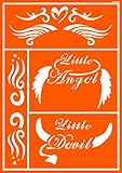 Javana 92518 - Textil Schablone selbsthaftend Little Angel und Devil