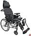 Karman Healthcare MVP502-20 Ergonomic V-Seat Reclining Wheelchair, Diamond Black, 22 Inches Rear Wheels and 20 Inches Seat Width