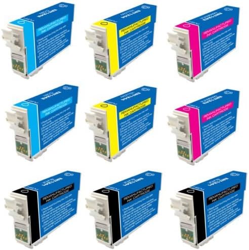 9 Pack Replacing Remanufactured Ink Cartridge for Epson 252XL (3 Black, 2 Cyan, 2 Magenta, 2 Yellow) Compatible With WorkForce WF-3620 WF-3640 WF-7110 WF-7610 WF-7620 WorkForce Pro WF-5190 WF-5620 WF-5690 Printer