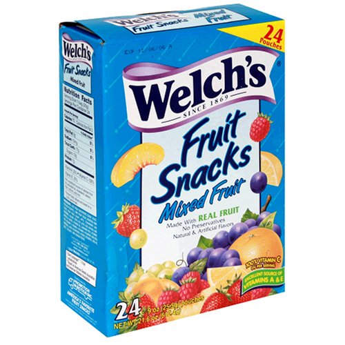 Welch's Fruit Snacks, Mixed Fruit, 24-Count Boxes of .9-Ounce Pouches