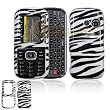 Black and White Zebra Animal Skin Design Snap-On Cover Hard Case Cell Phone Protector for LG Rumor 2 LX265 / Cosmos VN250 [Beyond Cell Packaging]