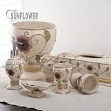 Gorgeours Elizabeth7pc Resin Bathroom Set pack in box