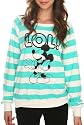 Disney Mickey Mouse LOL! Stripe Crew-Neck Girls Sweatshirt