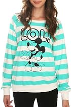 Disney Mickey Mouse LOL! Stripe Crew-Neck Girls Sweatshirt