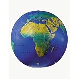 Replogle Globes Inflatable Topographical Globe, Dark Blue Ocean, 12-Inch Diameter