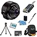 Sony DSC-QX10/B DSC-QX10 DSCQX10B QX10 QX10B (Black) Smartphone Attachable 4.45-44.5mm Lens-Style Camera BUNDLE with 32GB High Speed Micro SD Card, Spare Battery, Carrying Case, Smartphone Stylus, Table Tripod, All in One USB Card Reader and Lens Cleaner