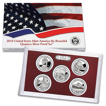 2010 US AMERICA THE BEAUTIFUL SILVER QUARTERS PROOF SET-image
