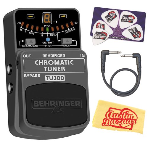 Behringer TU300 Ultimate Guitar Bass Chromatic Tuner Bundle with Patch