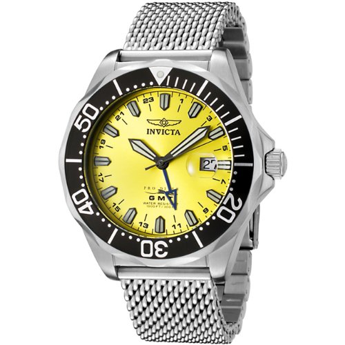 Invicta Men's 6350 Pro Diver Collection GMT Stainless Steel Mesh Watch