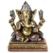 Brass, Copper and Antique Silver Finish Ganesh Statue