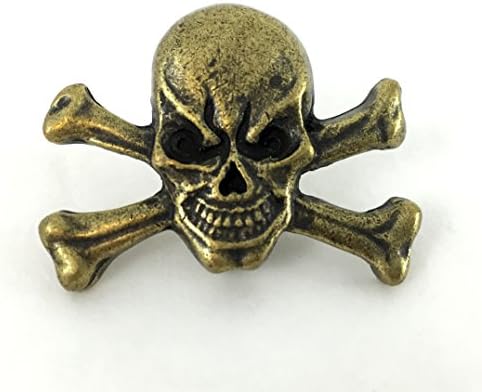 Springfield Leather Company's Skull Crossbones Concho, Antique Gold Plated
