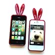 Bunny Crystal Diamond Skin Case for Apple iPhone 4 & 4S, Red