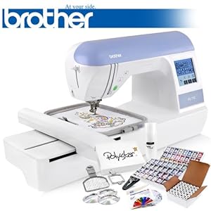 Brother PE770 (PE 770) Embroidery Machine w/ USB Flash Port and Grand Slam Package Includes 63 Embroidery Threads with Snap Spools + Prewound Bobbins + Cap Hoop + Sock Hoop + Stabilizer + 15,000 Embroidery Designs + Scissors ($1,170 Value) Brother PE770 (PE 770) Embroidery Machine w/ USB Flash Port and Grand Slam Package Includes 63 Embroidery Threads with Snap Spools + Prewound Bobbins + Cap Hoop + Sock Hoop + Stabilizer + 15,000 Embroidery Designs + Scissors ($1,170 Value)