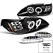 Mustang Halo Projector Headlight Signal Black+LED DRL Fog Lamps