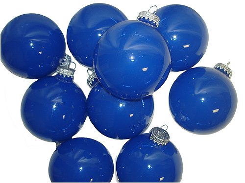 Set of 9 Translucent Blue Glass Ball Christmas Ornaments 2.75" #61746671665