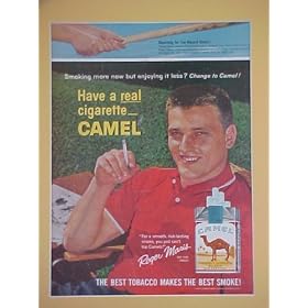 Roger Maris New York Yankees 1962 Camel Cigarettes Advertisement Bulletin 14 X 18 Matted Ready For Framing