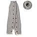 Tirain Women Knitted Flat Button Down Crochet Leg Warmers with Lace Trim FBA(Light Grey)